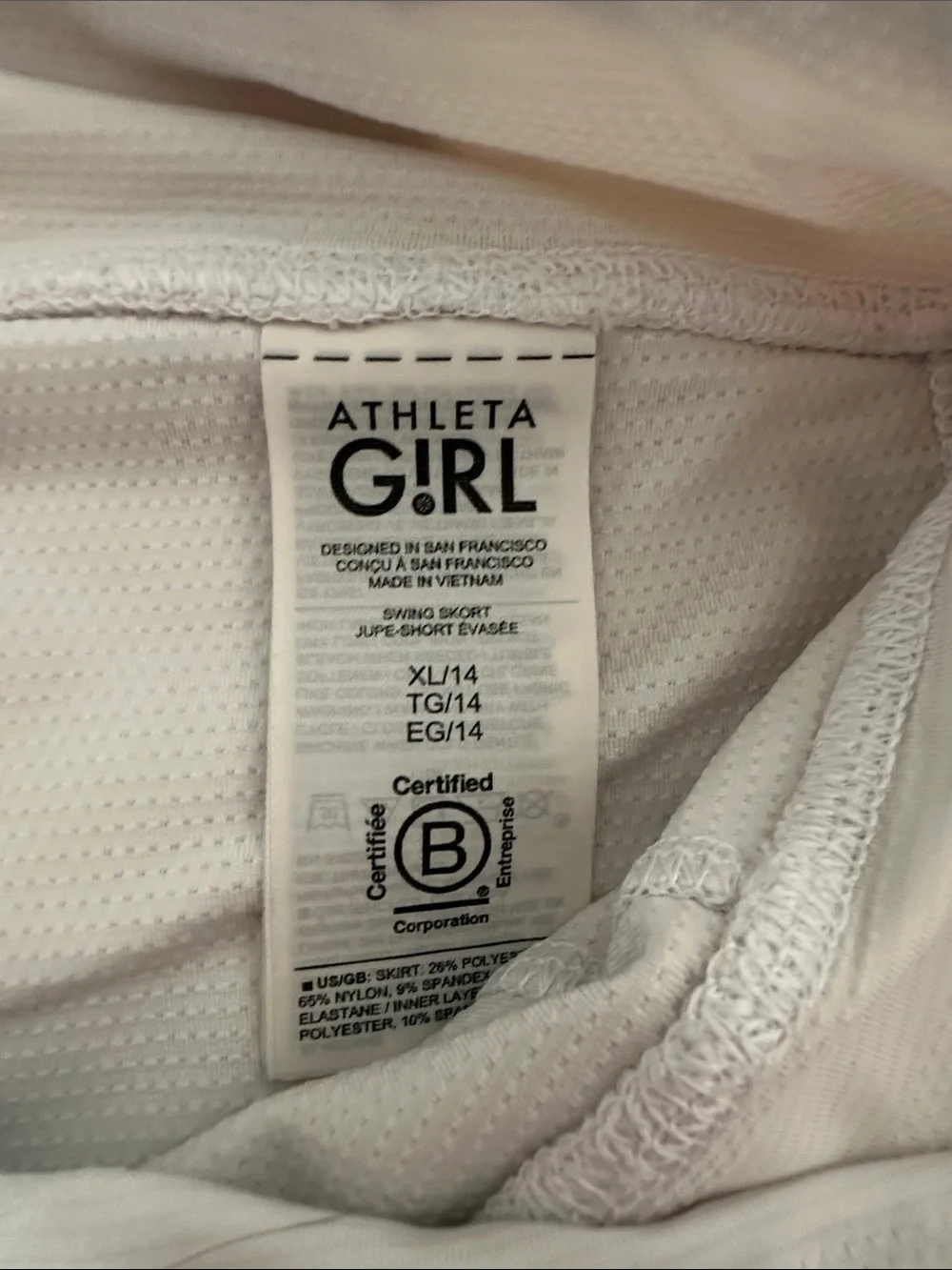 Athleta White Layered Athletic Skort
